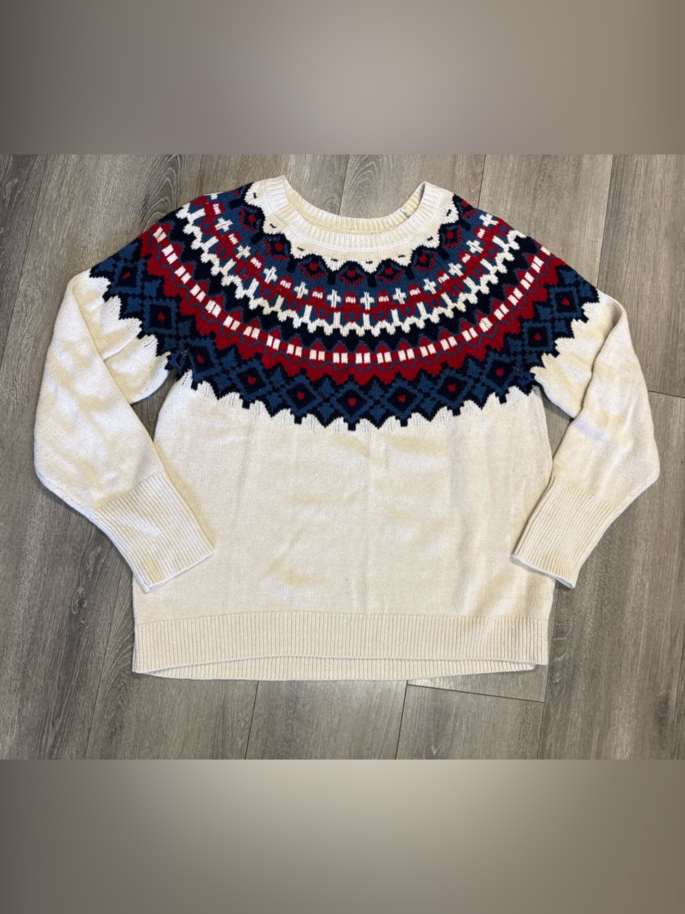 Cream Chaps Fair Isle Yoke Sweater Nordic skiing - Picture 2 of 7